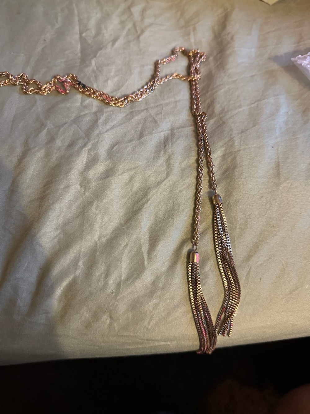 Guess by Marciano Rose Gold Double Tassel Necklace